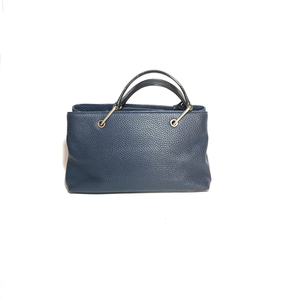 DKNY Navy Blue Pebbled Leather Tote | Pre Loved |