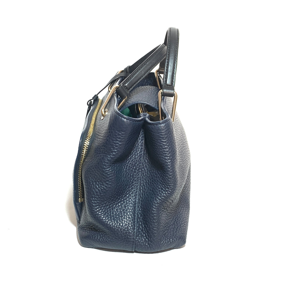 DKNY Navy Blue Pebbled Leather Tote | Pre Loved |