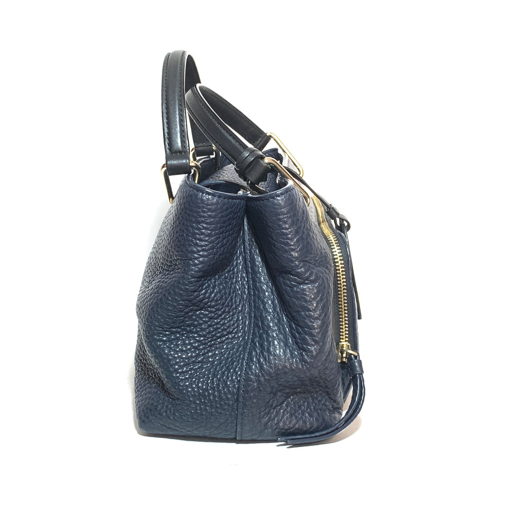 DKNY Navy Blue Pebbled Leather Tote | Pre Loved |