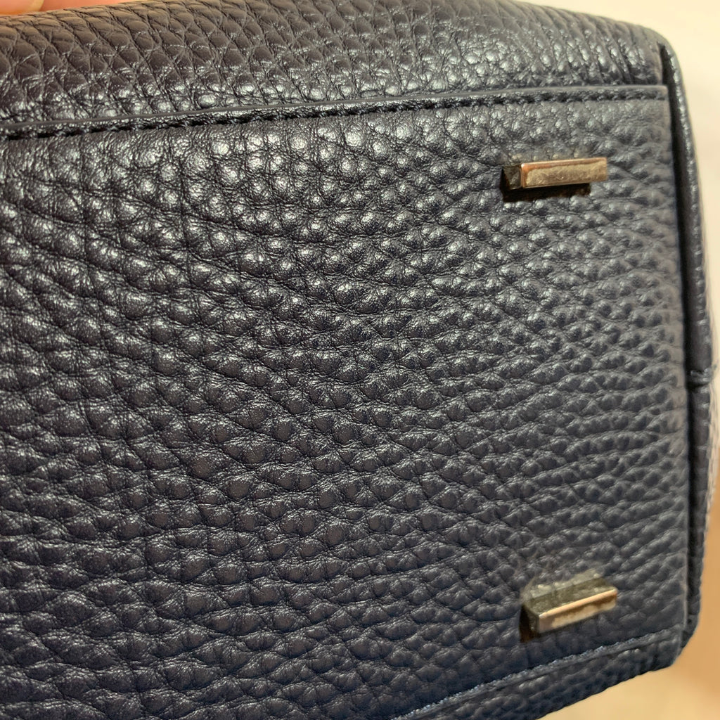 DKNY Navy Blue Pebbled Leather Tote | Pre Loved |