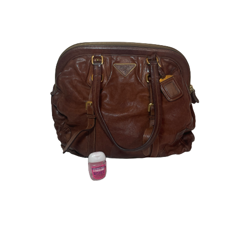Prada Buffalo Leather Cocoa Frame Washed Bag | Gently Used |