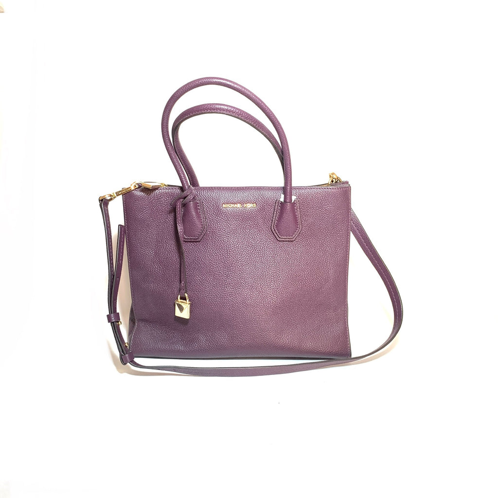 Michael Kors Purple Leather Mercer Satchel | Pre Loved |