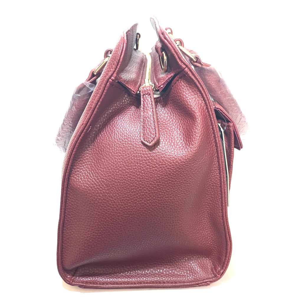 Guess Maroon Large Pebbled Tote | Brand New |