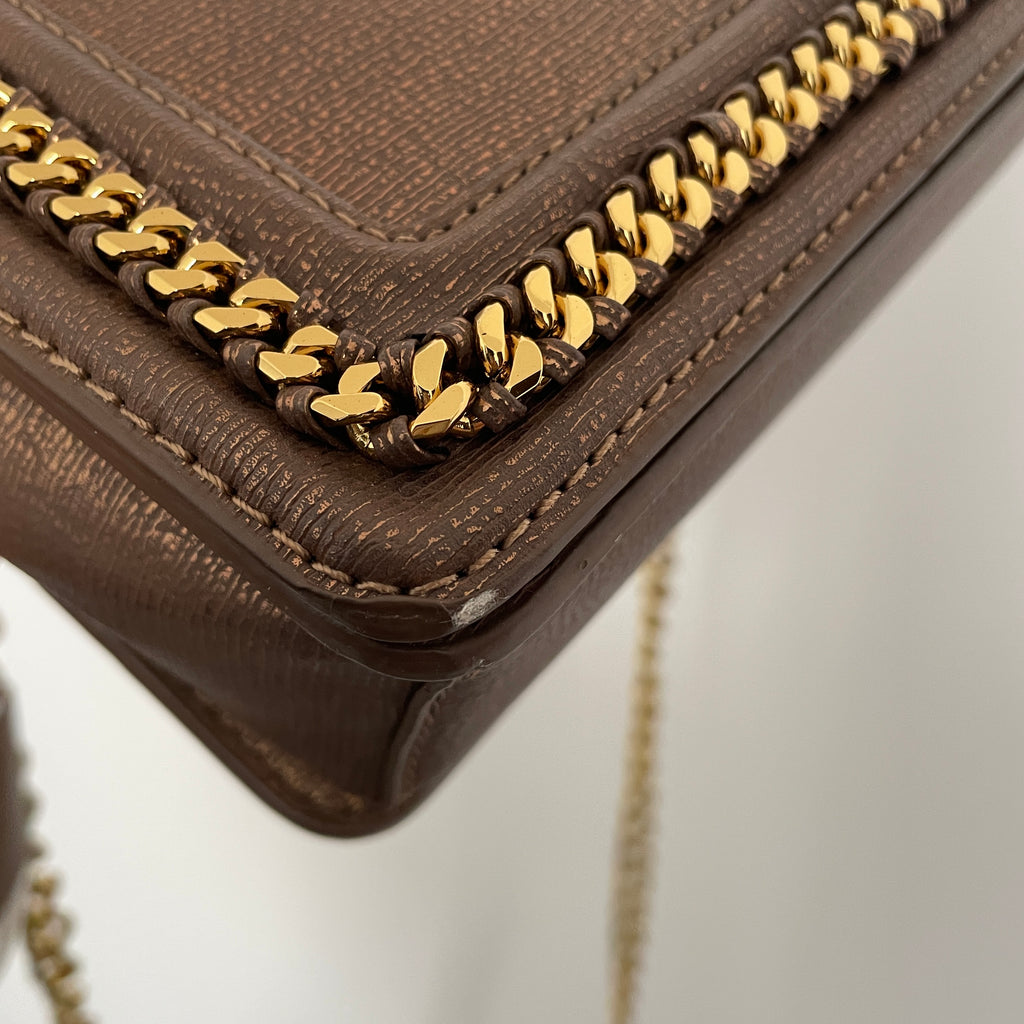 Charles & Keith Bronze and Gold Chain Crossbody Bag | Brand New |