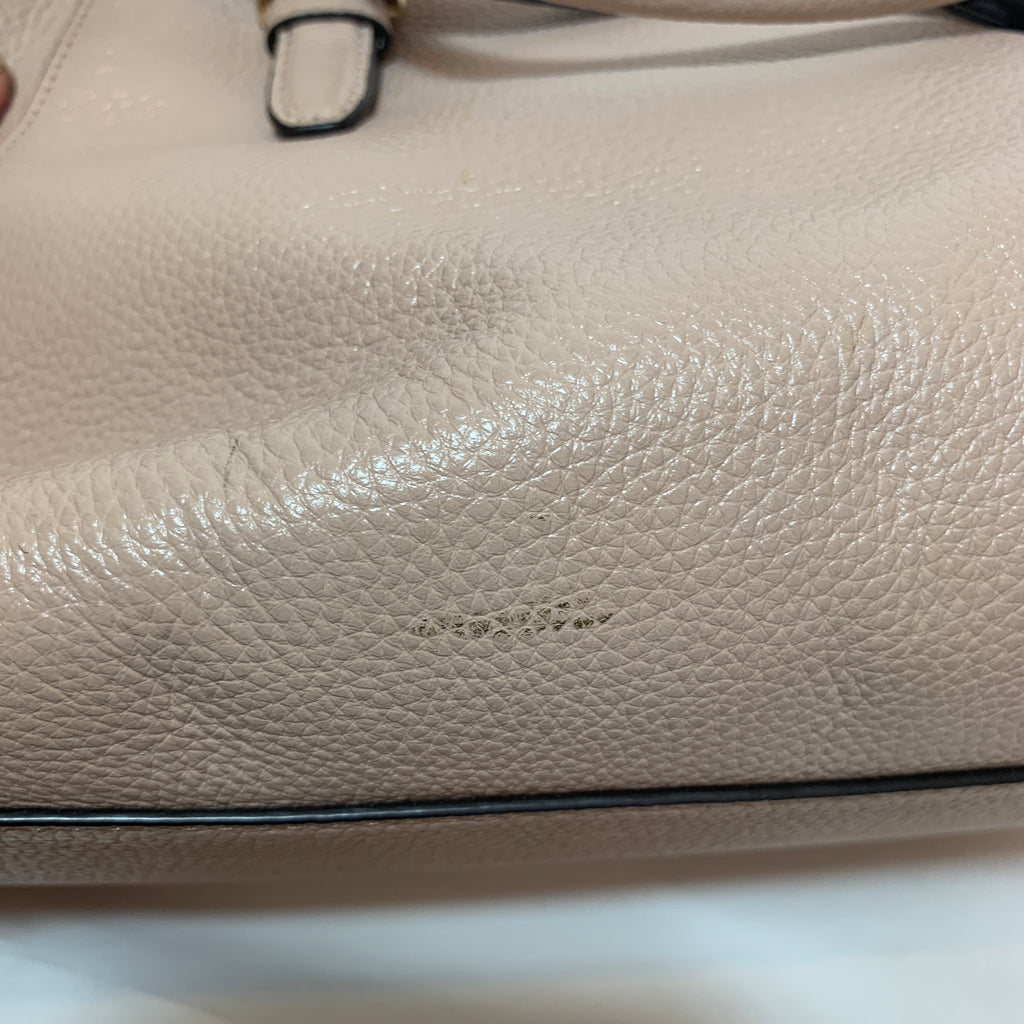 Michael Kors Nude-Beige Pebbled Leather Satchel | Pre Loved | | Secret ...