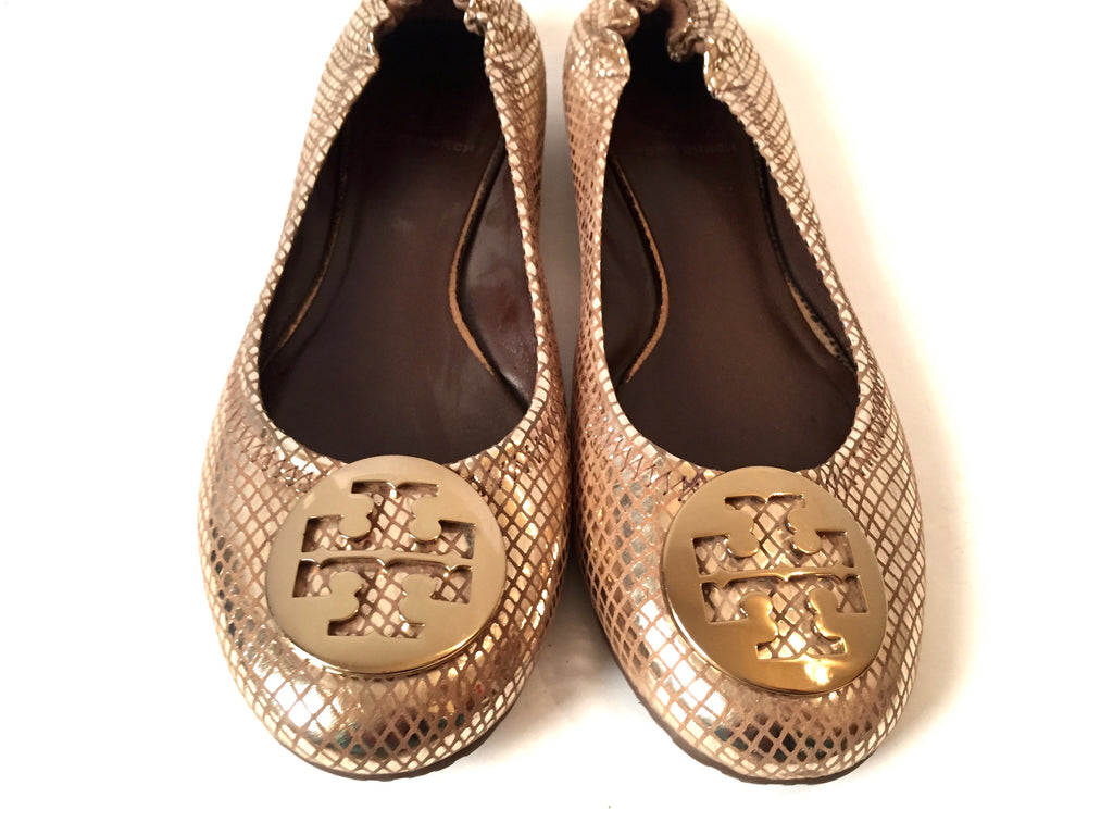Tory Burch Gold Reva Ballet Flats | Gently Used |