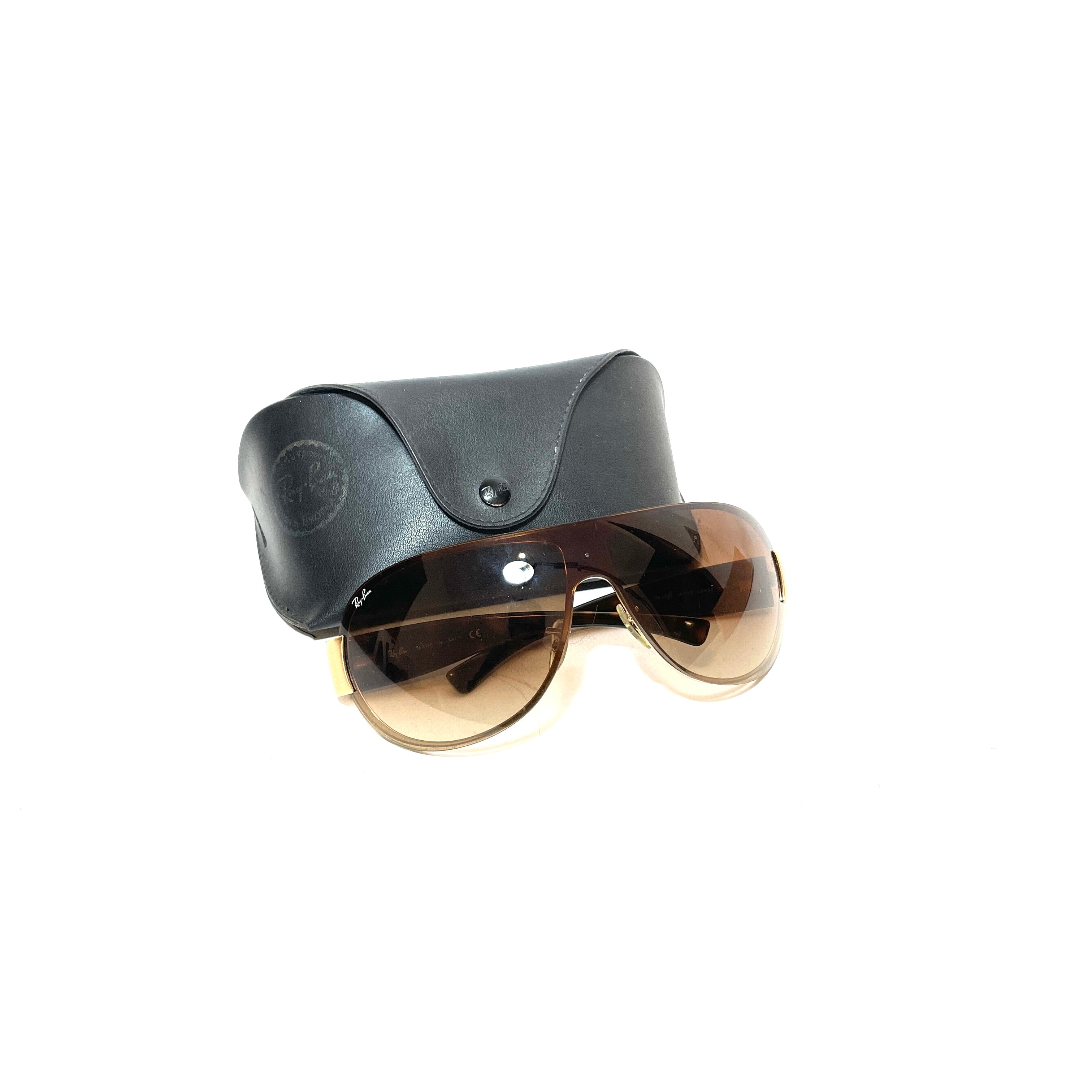 Ray Ban RB 3350 Brown Rimless Unisex Sunglasses Pre Loved Secret Stash