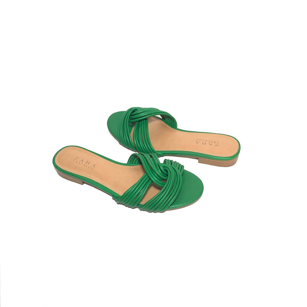 ZARA Green Roped Strappy Sandals | Gently Used |