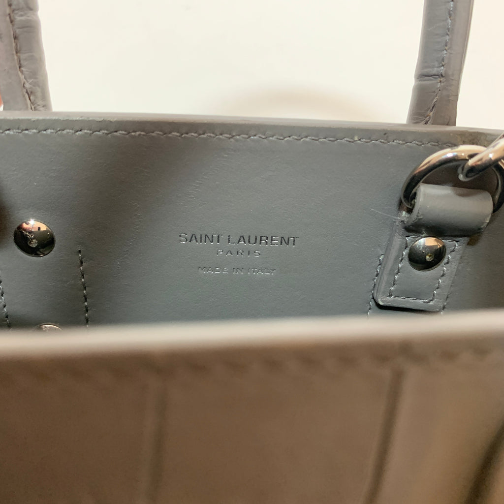 YSL Grey Leather 'Sac De Jour' Nano Satchel | Gently Used |