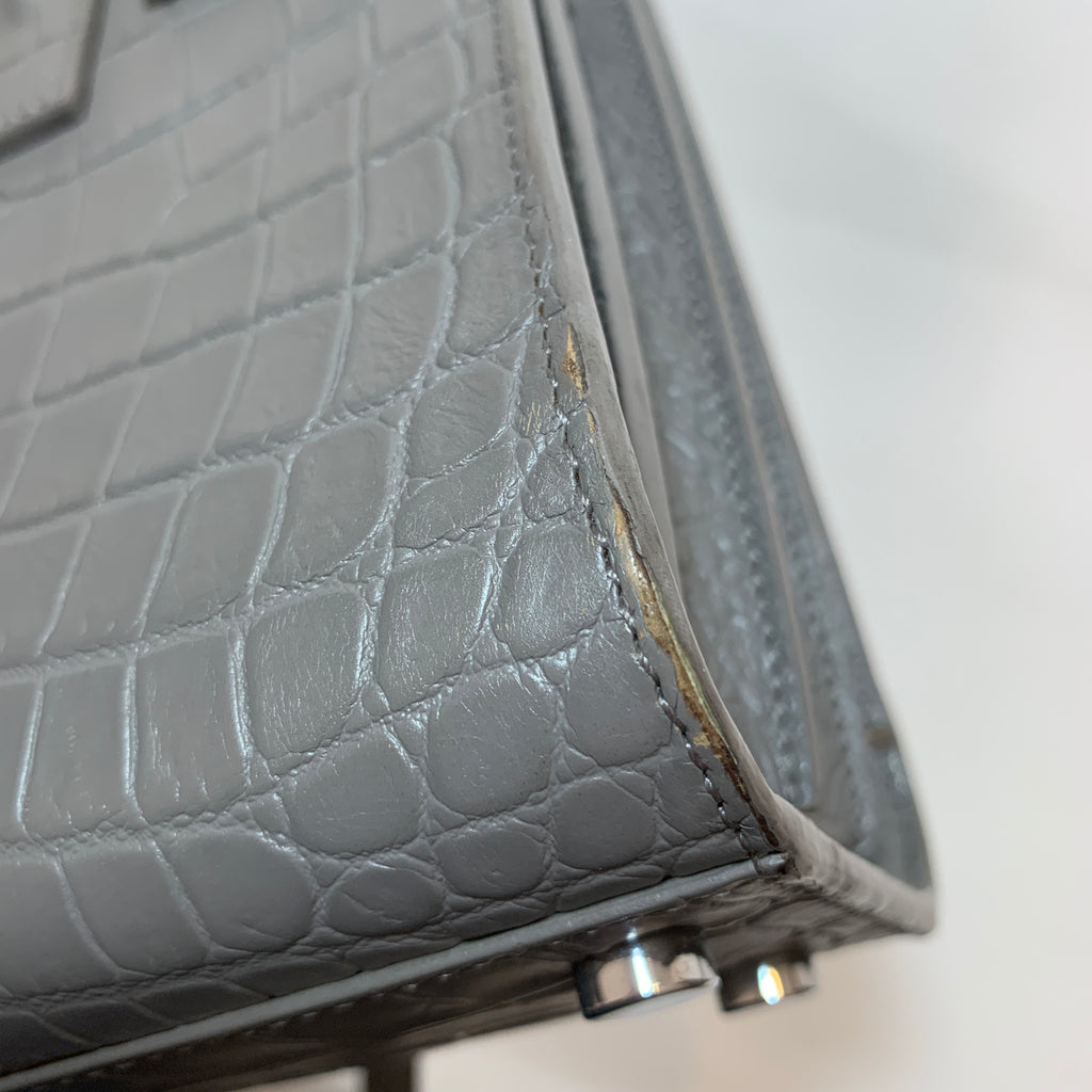YSL Grey Leather 'Sac De Jour' Nano Satchel | Gently Used | | Secret Stash