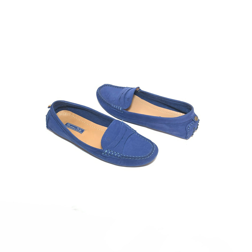 Massimo Dutti Blue Suede Driving Loafers | Gently Used |