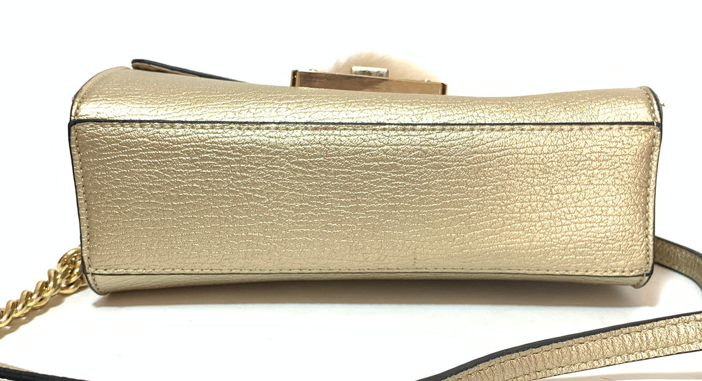 ALDO Gold Pompom Charm Cross-body Bag | Pre Loved |