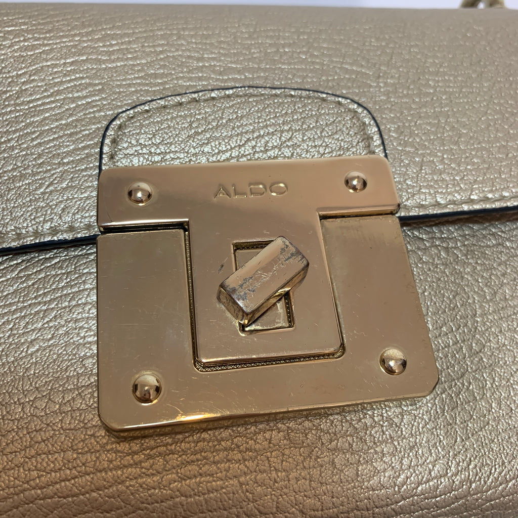 ALDO Gold Pompom Charm Cross-body Bag | Pre Loved |