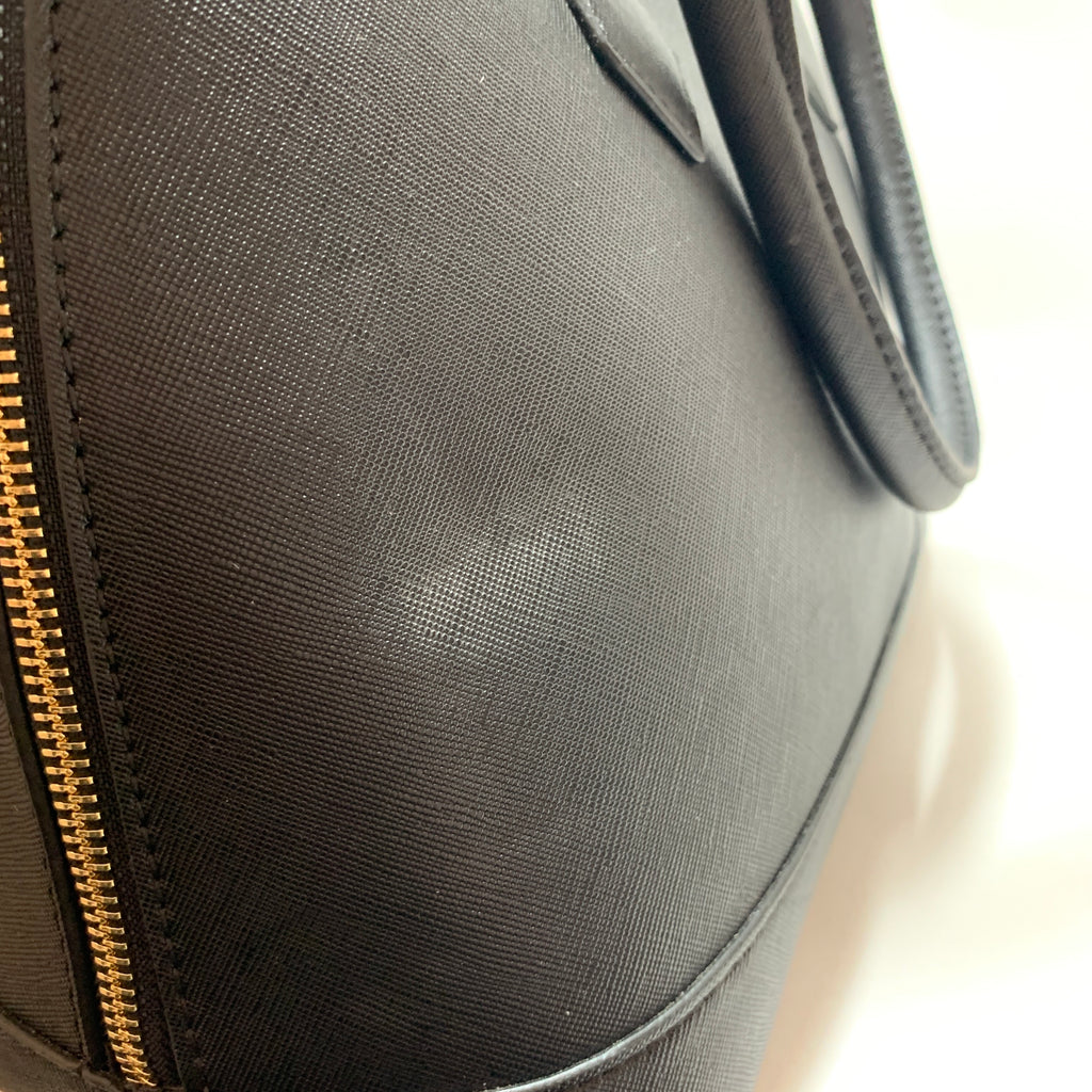 ALDO Black Leatherette Satchel with Printed Scarf | Gently Used |
