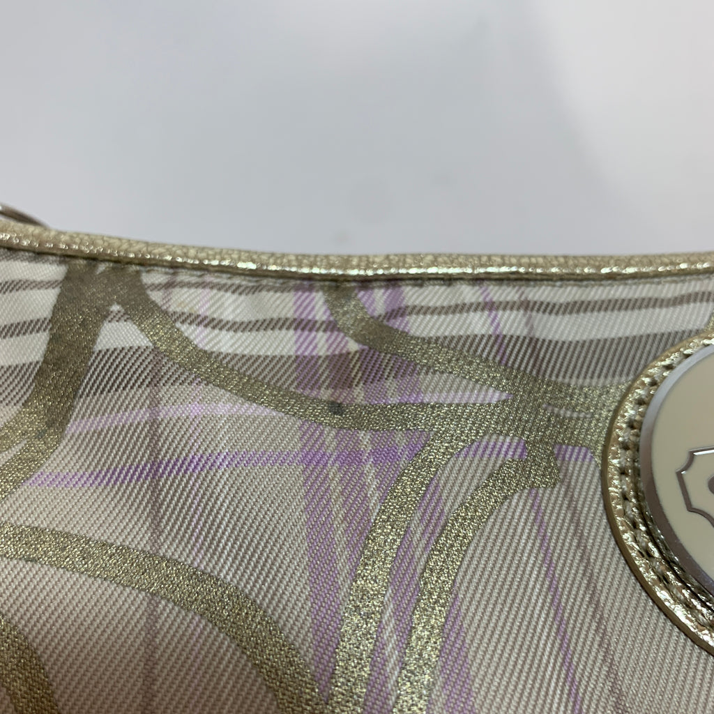 Coach Pink Check & Gold Small Shoulder Bag | Pre Loved |