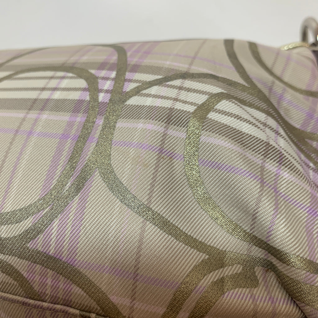 Coach Pink Check & Gold Small Shoulder Bag | Pre Loved |