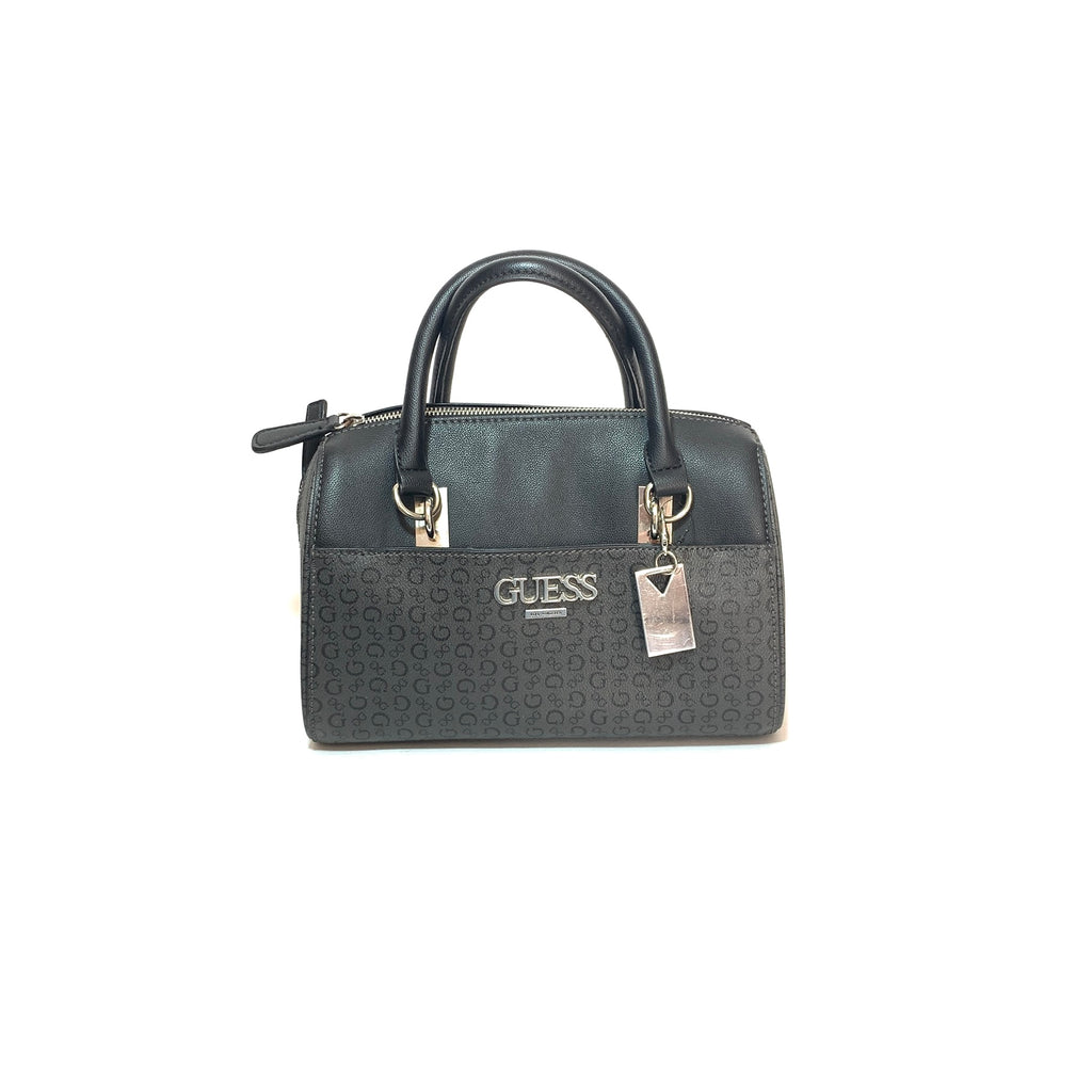 Guess Black Monogram Dome Satchel | Pre Loved |