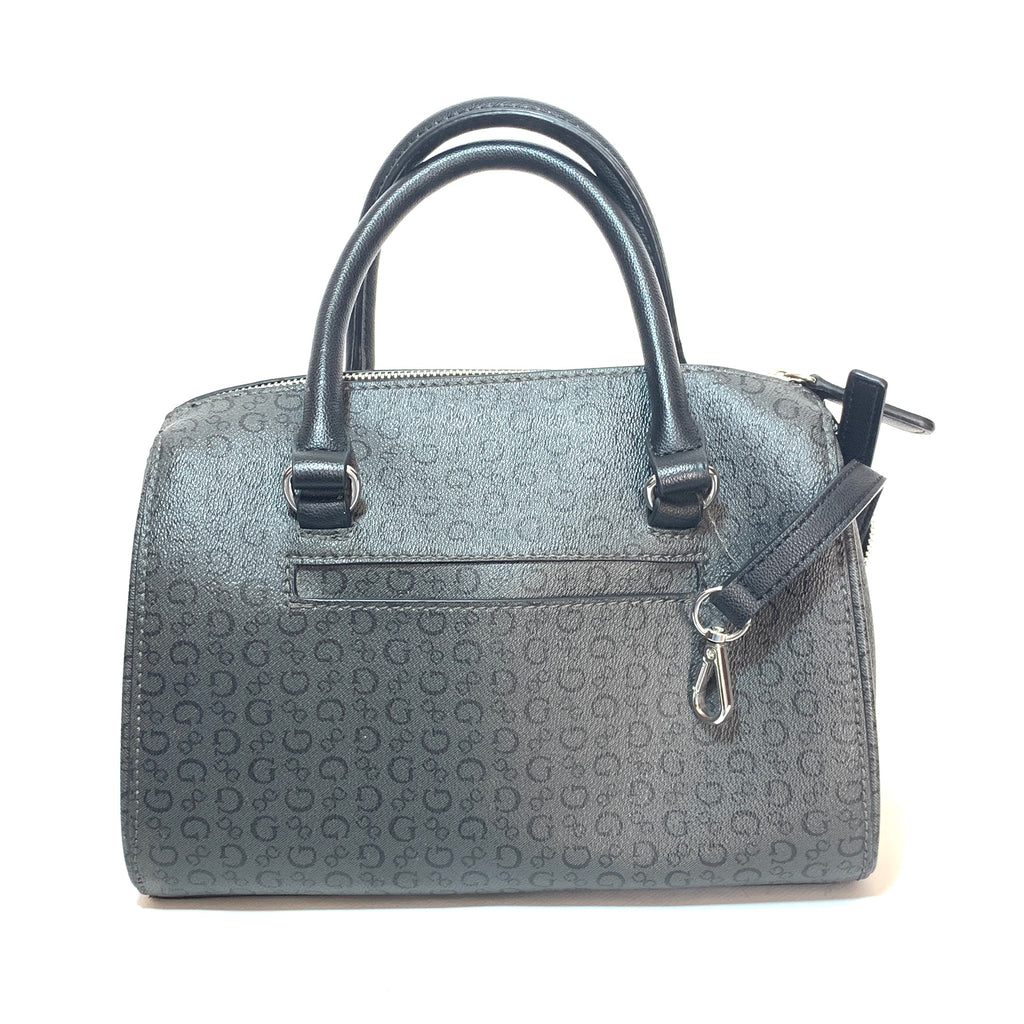 Guess Black Monogram Dome Satchel | Pre Loved |