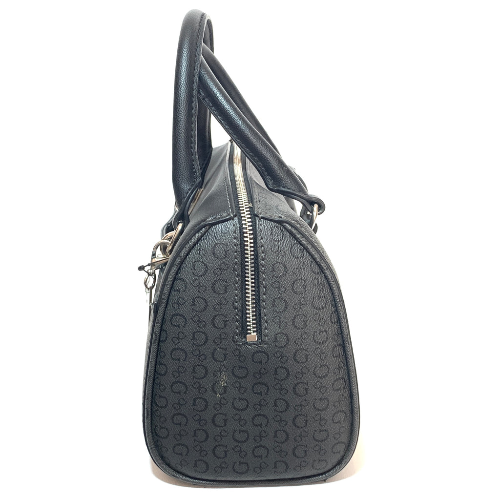 Guess Black Monogram Dome Satchel | Pre Loved |