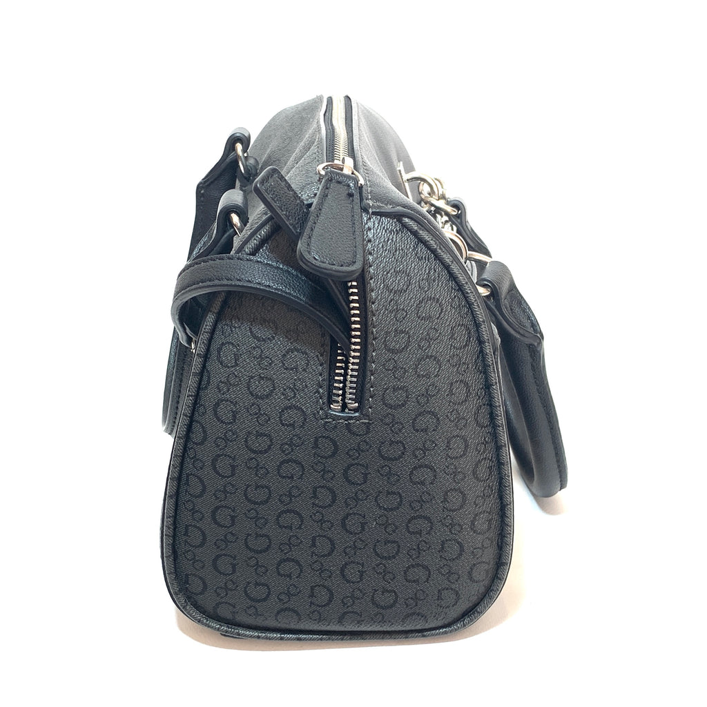 Guess Black Monogram Dome Satchel | Pre Loved |