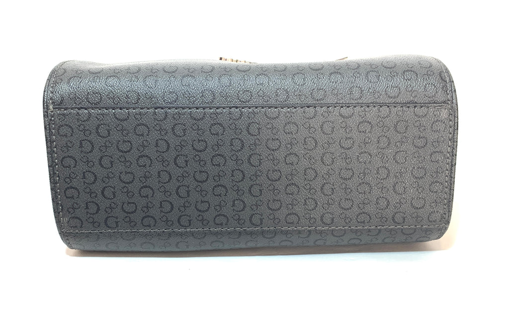 Guess Black Monogram Dome Satchel | Pre Loved |