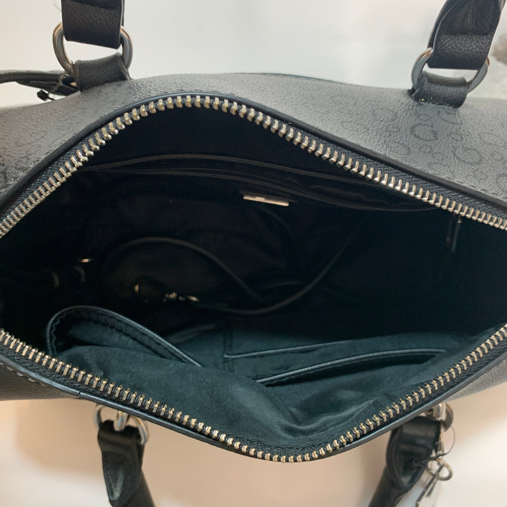 Guess Black Monogram Dome Satchel | Pre Loved |