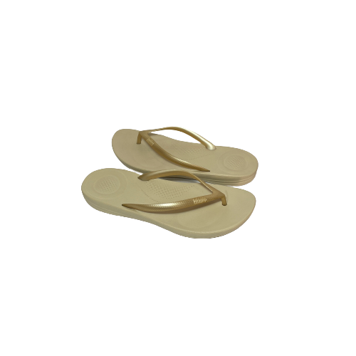 Fitflop Gold Rubber Ergonomic Flip-Flops | Like New |