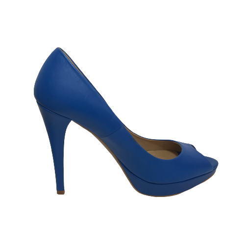ZARA Blue Peep-toe Platform Heels | Gently Used |