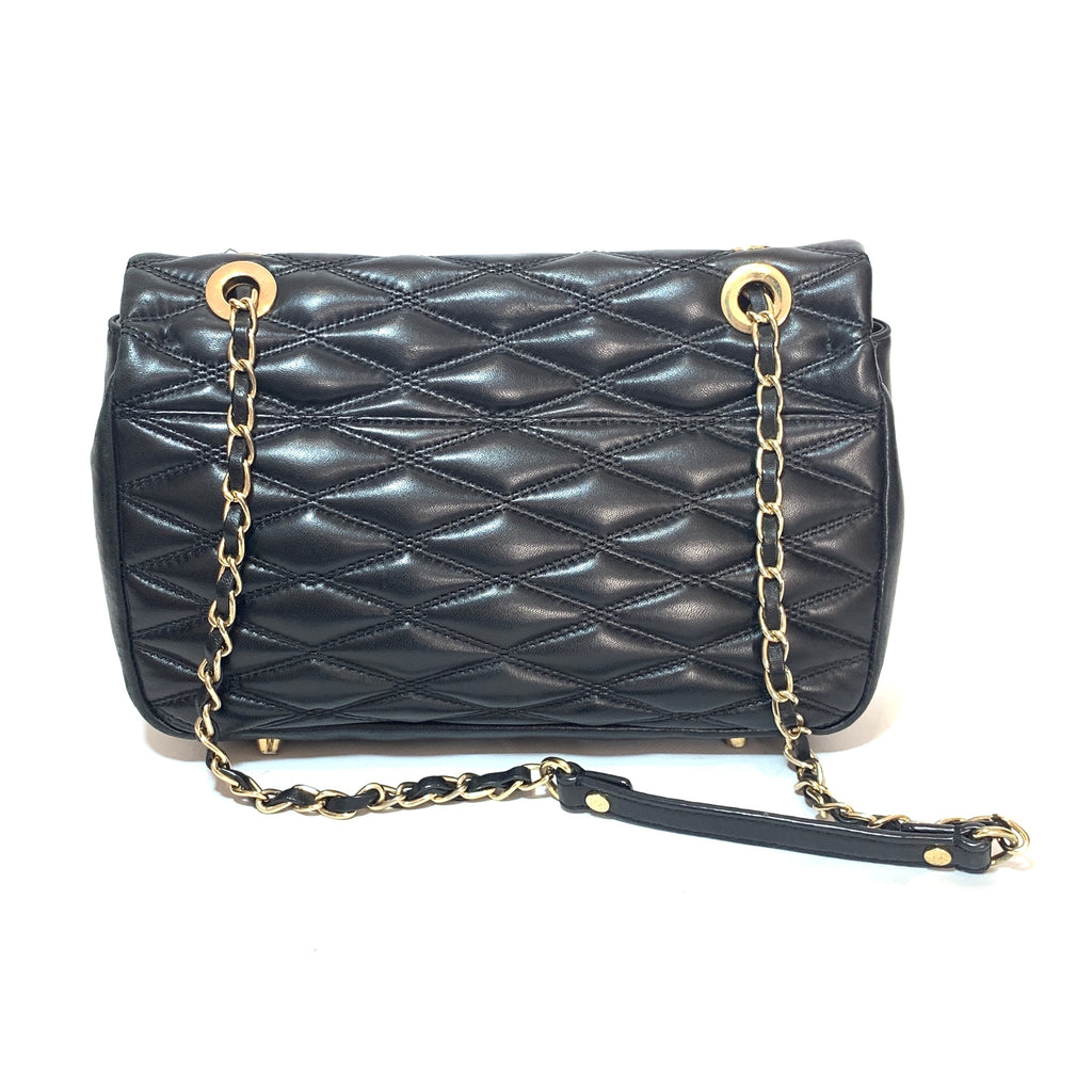 DKNY Black Quilted Leather Shoulder Bag | Pre Loved |