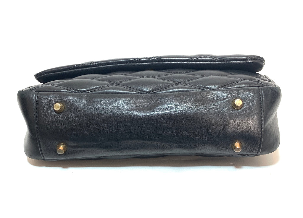 DKNY Black Quilted Leather Shoulder Bag | Pre Loved |