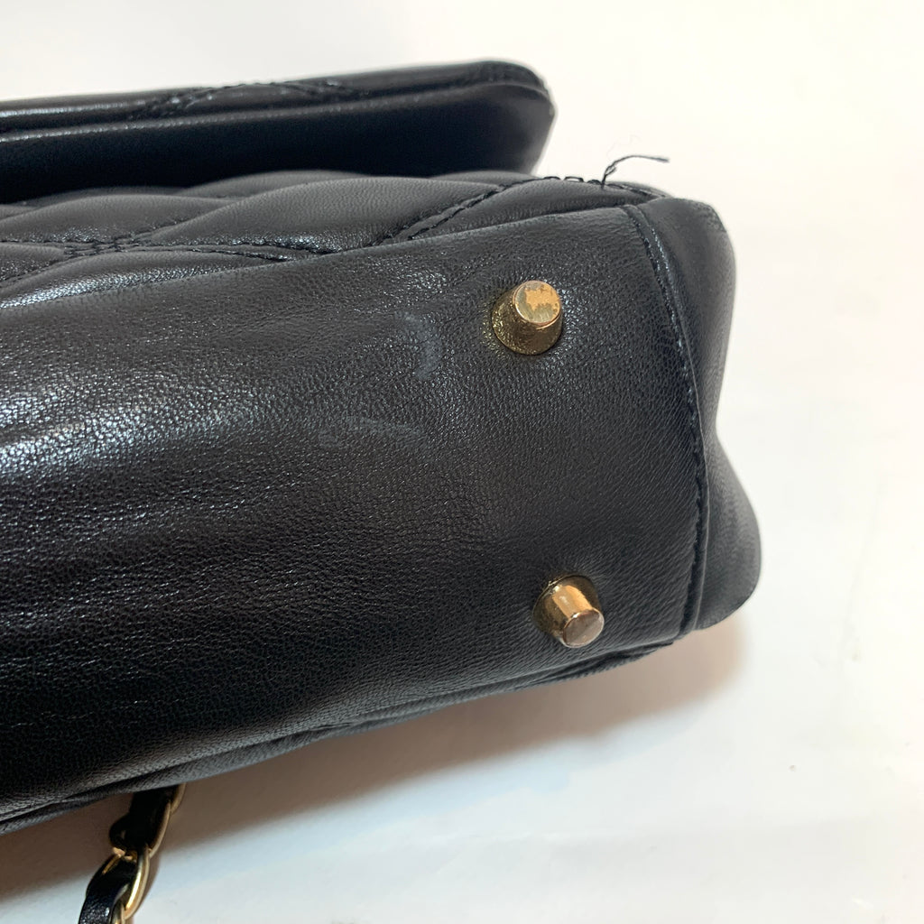 DKNY Black Quilted Leather Shoulder Bag | Pre Loved |