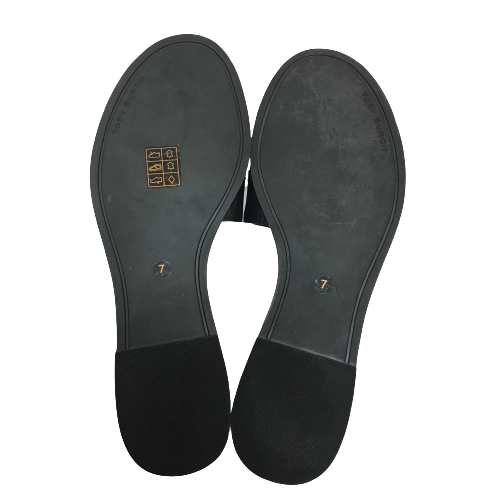 Tory Burch Black Leather Slide Sandals | Gently Used |