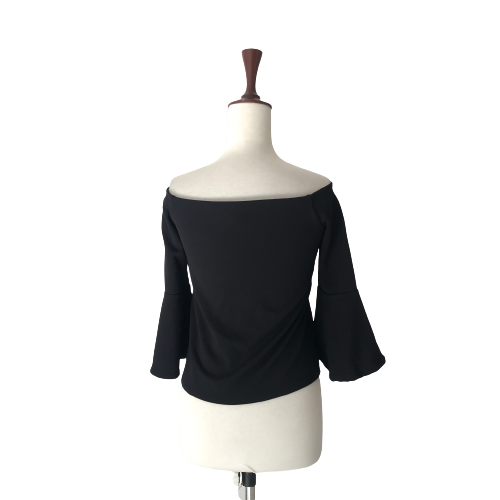 H&M Black Cropped Off-shoulder Blouse | Gently Used |