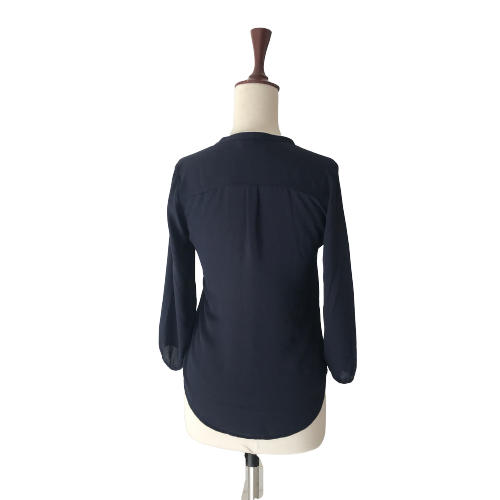 H&M Navy with White Piping Top | Gently Used |