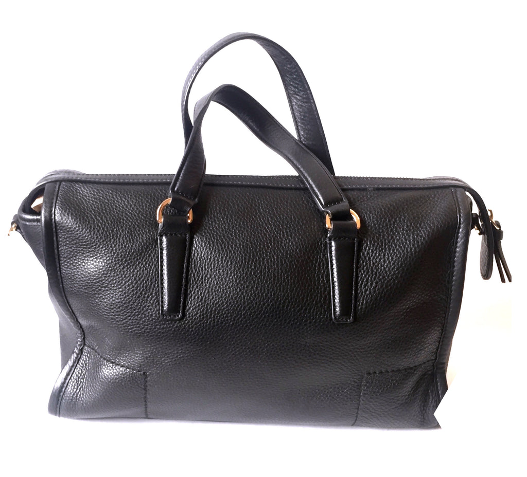Tory Burch Black Pebbled Leather Tote Bag | Gently Used | | Secret Stash