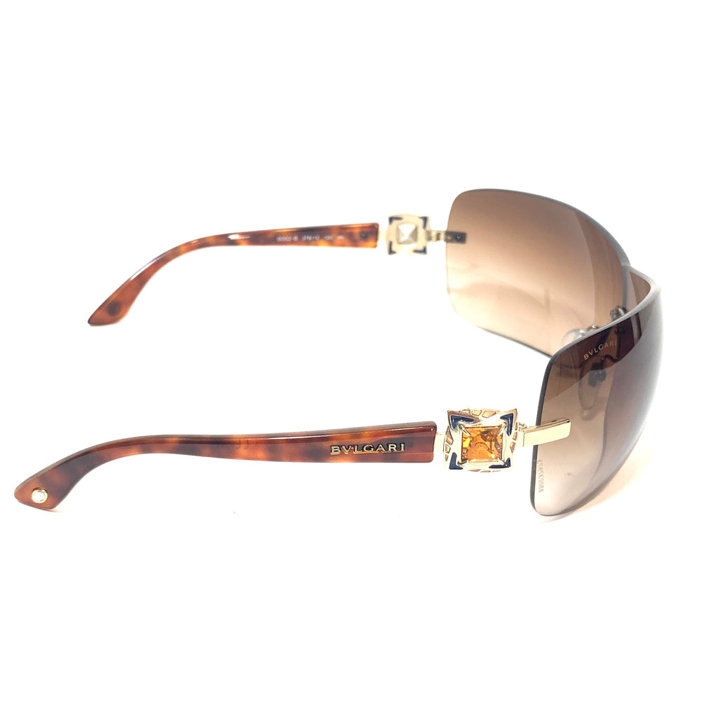 Bvlgari Brown 6052B Rimless Sunglasses | Like New |