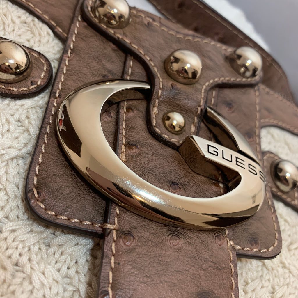 Guess Cream Knit Small Shoulder Bag | Gently Used |