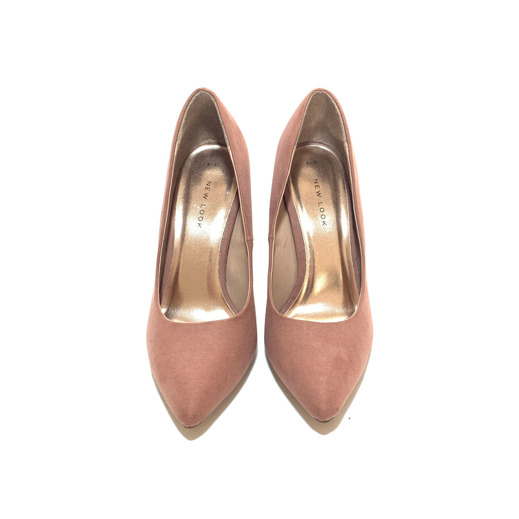 New Look Blush Pink Suede Pointed Pumps | Like New |