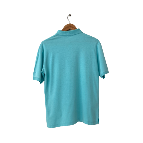 Giordano Men's Turquoise Polo Shirt | Pre Loved |