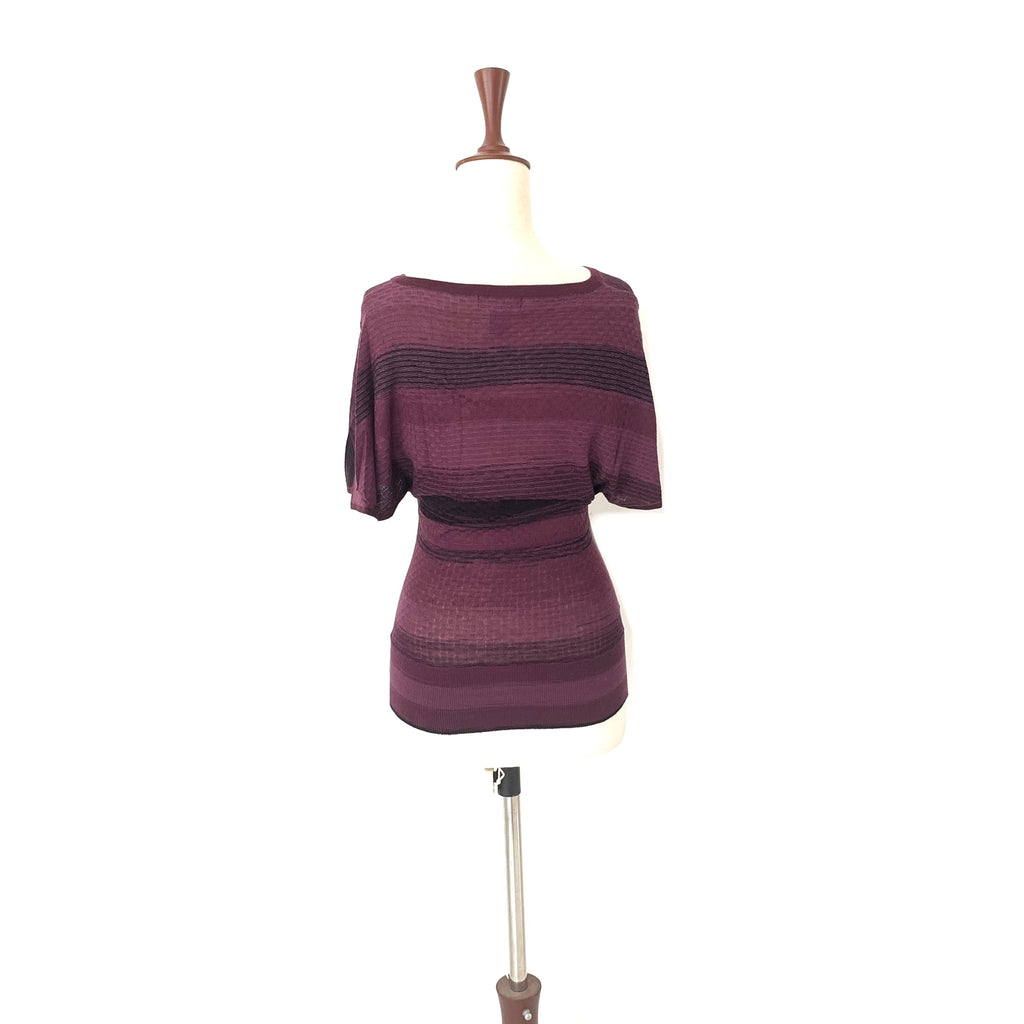 Mango Purple Knit Short-Sleeved Top | Gently Used |