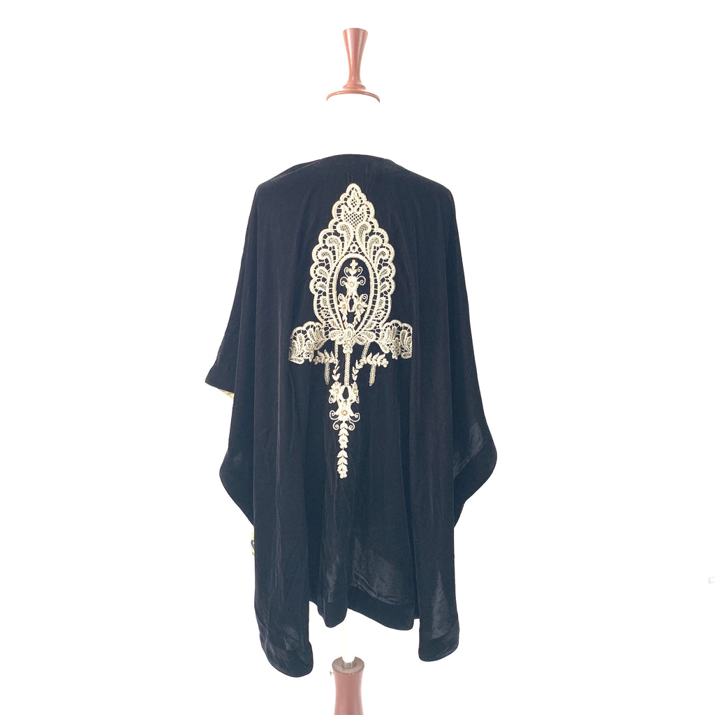 Nishat Linen Black Velvet Embroidered Cape | Brand New |