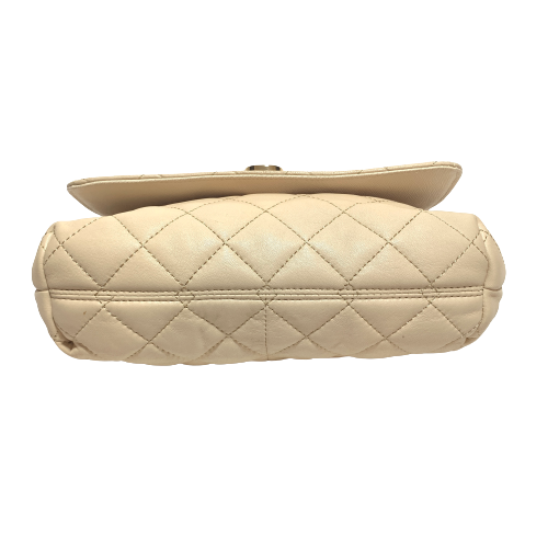 DKNY Beige Leather Quilted Shoulder Bag | Pre Loved |