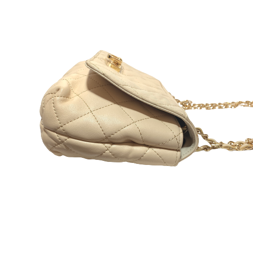 DKNY Beige Leather Quilted Shoulder Bag | Pre Loved |