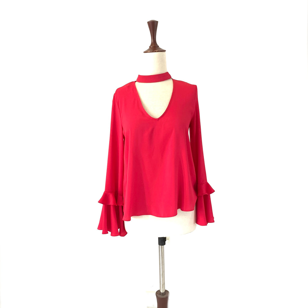 Mango Pink Ruffled Blouse | Gently Used |