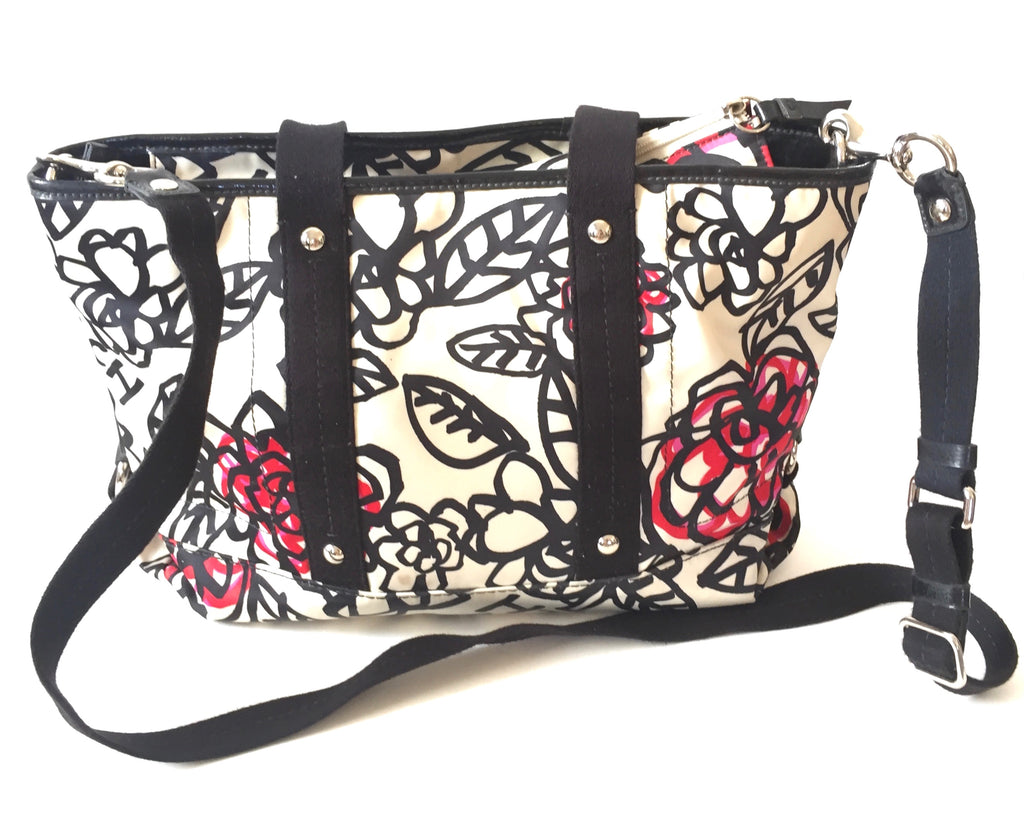 Coach Synthetic Black & White Floral Bag | Pre Loved | - Secret Stash