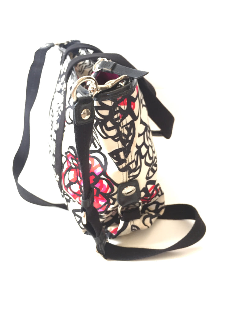 Coach Synthetic Black & White Floral Bag | Pre Loved | - Secret Stash