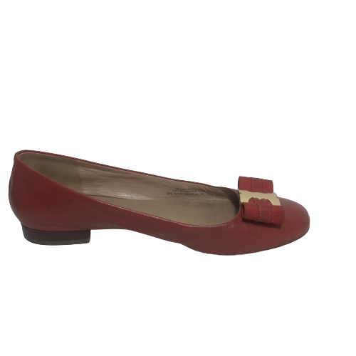 Tory Burch Rust Leather Ballet Flats | Pre Loved |