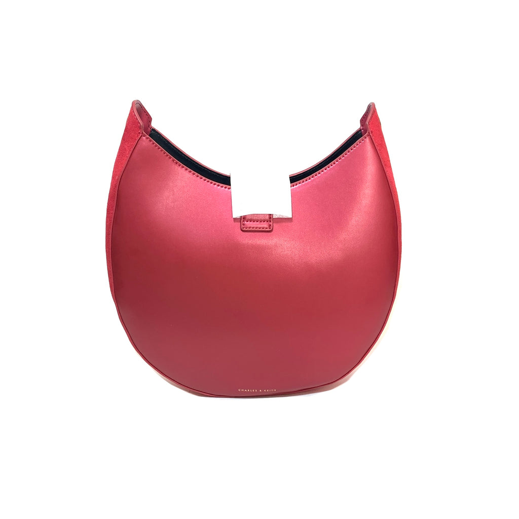Charles & Keith Deep Pink Saddle Shoulder Bag | Brand New |