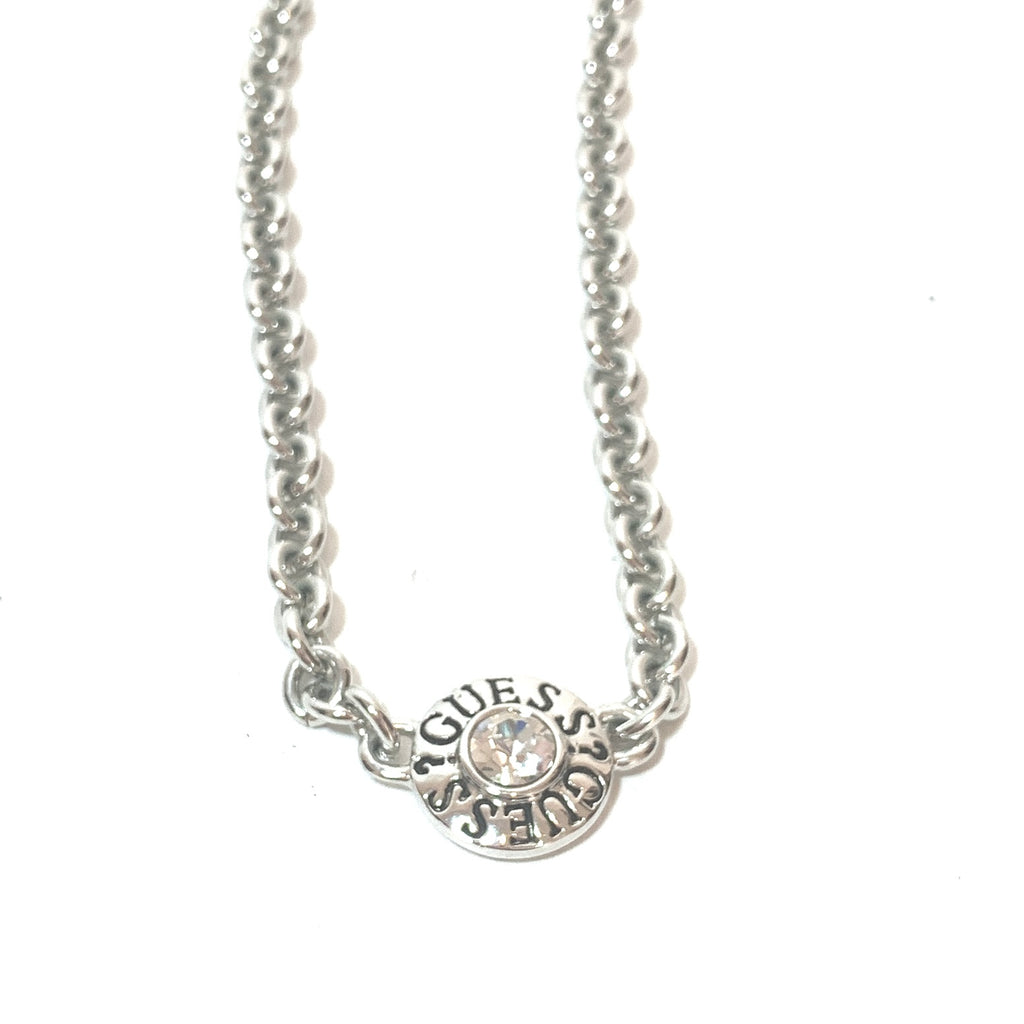 Guess Silver Logo Necklace Brand New Secret Stash