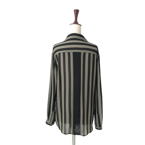 Forever 21 Black & Grey Striped Collared Shirt | Gently Used |